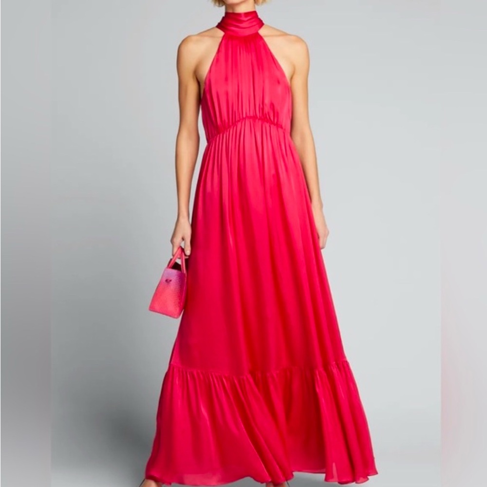 ZIMMERMAN LONG SILK GOWN in fuchsia🩷